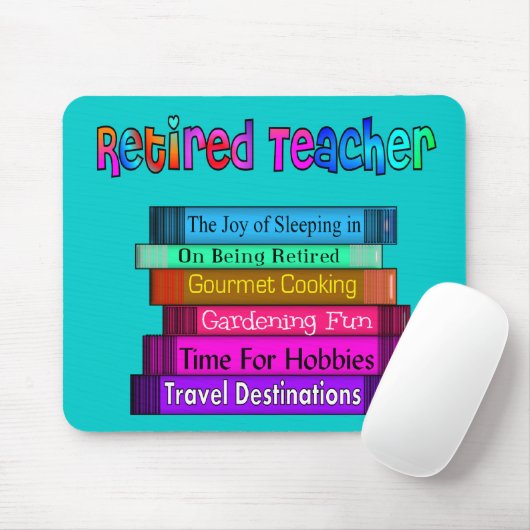 Gepensioneerd docent Gifts Stack of Books Design Muismat (Met muis)