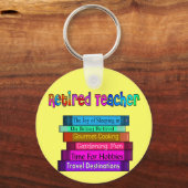 Gepensioneerd docent Gifts Stack of Books Design Sleutelhanger (Voorkant)