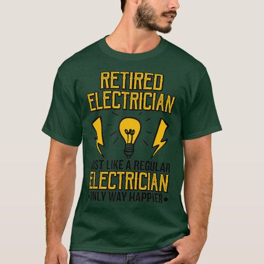 Gepensioneerd elektricien ontwerp voor werknemers  t-shirt (Voorkant)