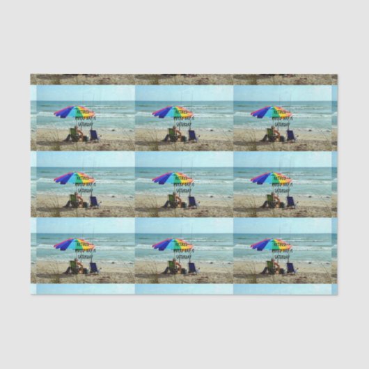 Gepensioneerd—Elke dag is zaterdag. Gongvisserij Tissuepapier (Voorkant)