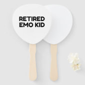Gepensioneerd Emo Kind Funny Quote Handwaaier (Voorkant en achterkant)