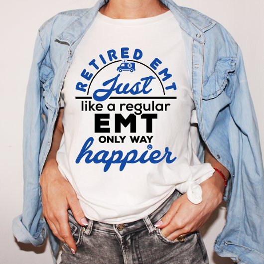 Gepensioneerd EMT, net als een gewone EMT, alleen  T-shirt