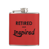 Gepensioneerd en geïnspireerd heupfles (Voorkant)