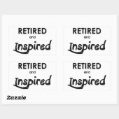 Gepensioneerd en geïnspireerd rechthoekige sticker (Vel)