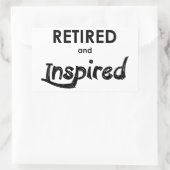 Gepensioneerd en geïnspireerd rechthoekige sticker (Tas)