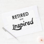 Gepensioneerd en geïnspireerd rechthoekige sticker (Envelop)