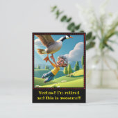 "GEPENSIONEERD EN GELUKKIG" BRIEFKAART (Staand voorkant)