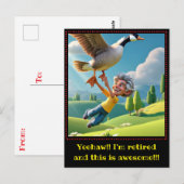 "GEPENSIONEERD EN GELUKKIG" BRIEFKAART (Voorkant / Achterkant)