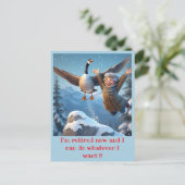 "GEPENSIONEERD EN GELUKKIG" BRIEFKAART (Staand voorkant)