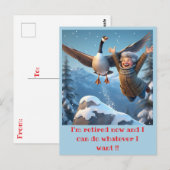 "GEPENSIONEERD EN GELUKKIG" BRIEFKAART (Voorkant / Achterkant)