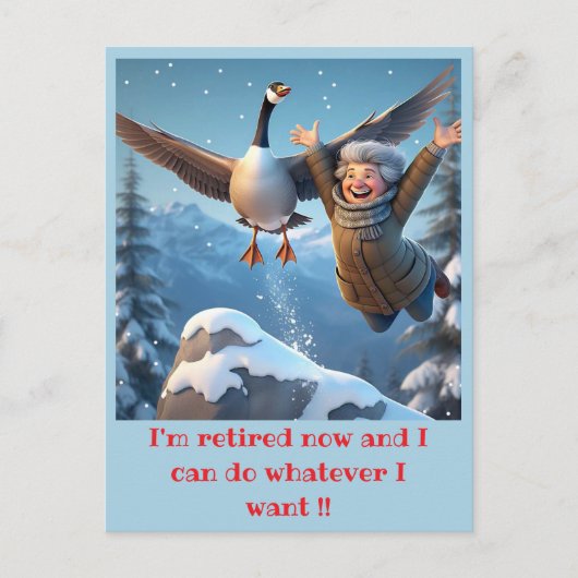 "GEPENSIONEERD EN GELUKKIG" BRIEFKAART (Voorkant)