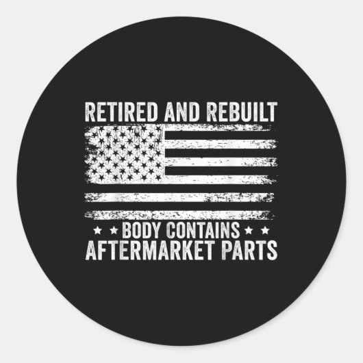 Gepensioneerd en herbouwd lichaam bevat aftermarke ronde sticker (Voorkant)