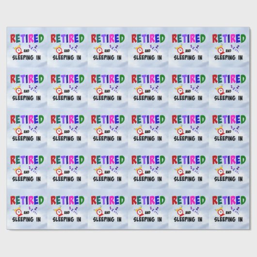 Gepensioneerd en ingeslapen cadeaupapier (Vlak)