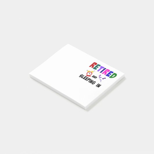 Gepensioneerd en ingeslapen post-it® notes (Schuin)