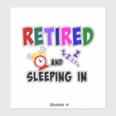 Gepensioneerd en ingeslikt, populair design sticker (Vel)