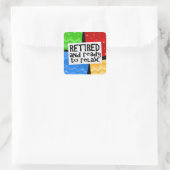 Gepensioneerd en klaar om te ontslaan, Funny Retir Vierkante Sticker (Tas)