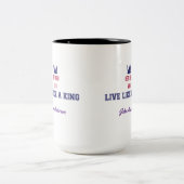 Gepensioneerd en leef als een King Two-Tone Koffee Tweekleurige Koffiemok (Center)