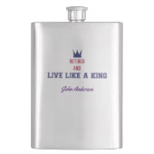 Gepensioneerd en leven als een koning flacon (Voorkant)