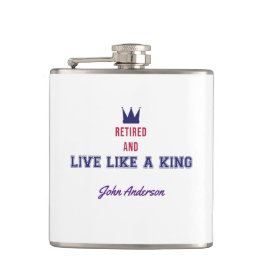 Gepensioneerd en leven als een koning heupfles