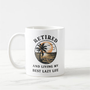 Gepensioneerd en leven Mijn beste luie leven Grapp Koffiemok