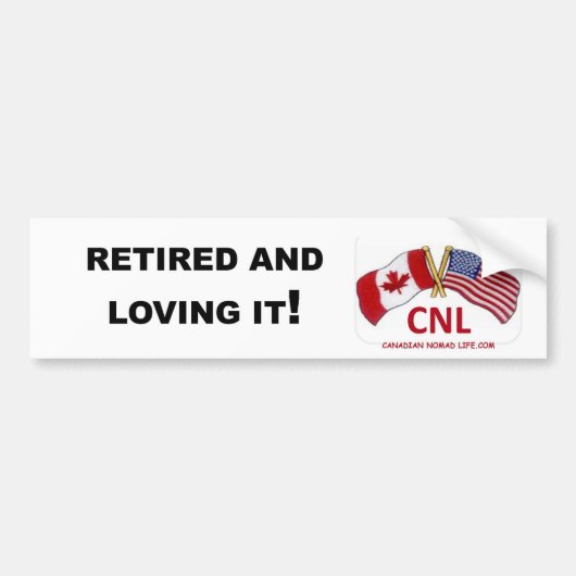Gepensioneerd en liefhebbend bumpersticker (Voorkant)