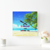 Gepensioneerd en liefhebbend vierkante klok (Huis)