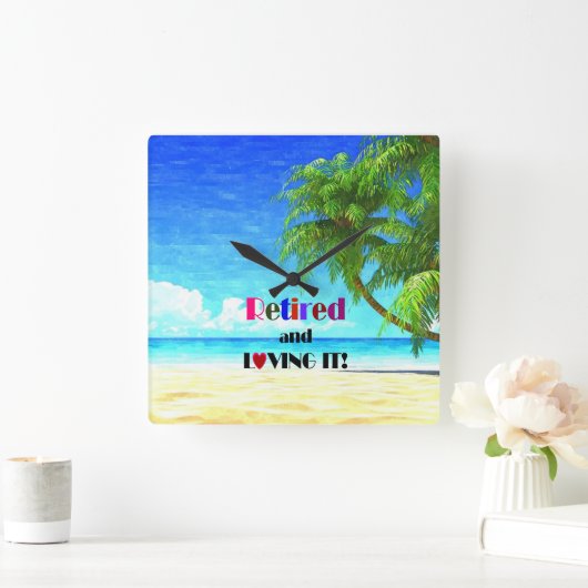 Gepensioneerd en liefhebbend vierkante klok (Huis)