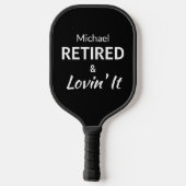 Gepensioneerd en Lovin' It Custom Pickleball Paddl Paddle (Achterkant)