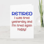Gepensioneerd en moe kaart (Voorkant)