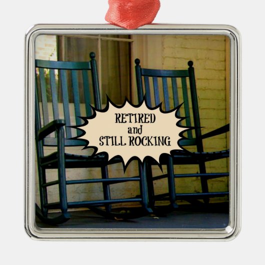 Gepensioneerd en nog steeds Rockbaar aangepast ont Metalen Ornament (Voorkant)