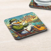 Gepensioneerd en ontspannen bier onderzetter (Linkerzijde)