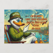 Gepensioneerd en ontspannen briefkaart (Voorkant)