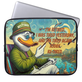 Gepensioneerd en ontspannen laptop sleeve