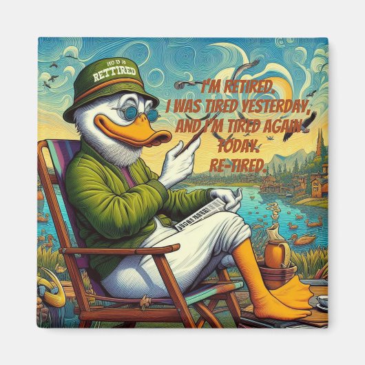 Gepensioneerd en ontspannen magneet (Voorkant)