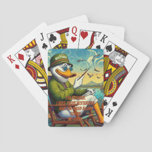 Gepensioneerd en ontspannen pokerkaarten