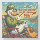 Gepensioneerd en ontspannen stenen onderzetter (Voorkant)