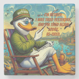 Gepensioneerd en ontspannen stenen onderzetter