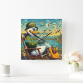 Gepensioneerd en ontspannen vierkante klok (Huis)