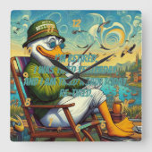 Gepensioneerd en ontspannen vierkante klok (Voorkant)