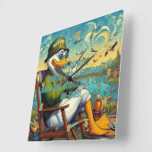 Gepensioneerd en ontspannen vierkante klok (Hoek)