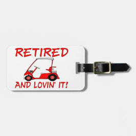 Gepensioneerd en van het houden bagagelabel