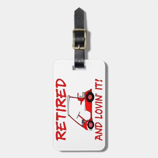 Gepensioneerd en van het houden bagagelabel (Voorkant verticaal)