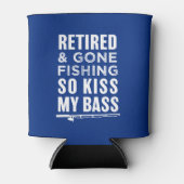 Gepensioneerd en weg Vist dus kus mijn bas grappig Blikjeskoeler (Voorkant)