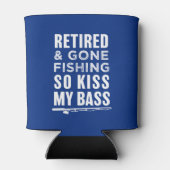 Gepensioneerd en weg Vist dus kus mijn bas grappig Blikjeskoeler (Achterkant)