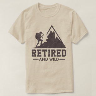 Gepensioneerd en wild wandelaar silhouet t-shirt