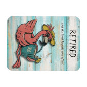 Gepensioneerd Flamingo leesboek met tropische Drin Magneet (Horizontaal)