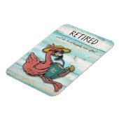 Gepensioneerd Flamingo leesboek met tropische Drin Magneet (Linkerzijde)