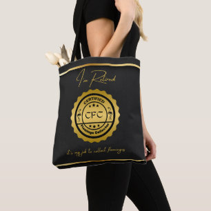 Gepensioneerd Gecertificeerd Flamingo Collector Zw Tote Bag