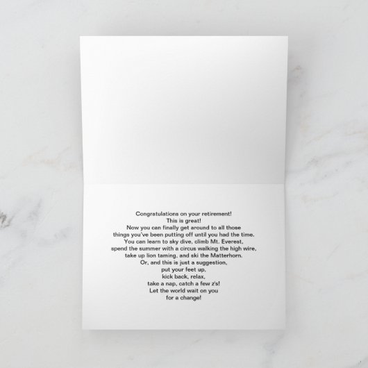 Gepensioneerd, gefeliciteerd, slapende hond, Kaart (Binnen)