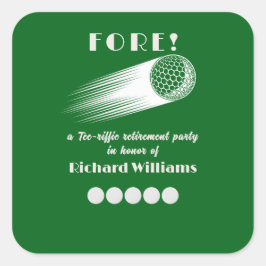 Gepensioneerd Golf Fore T-shirt-Riffic Pensioenfee Vierkante Sticker